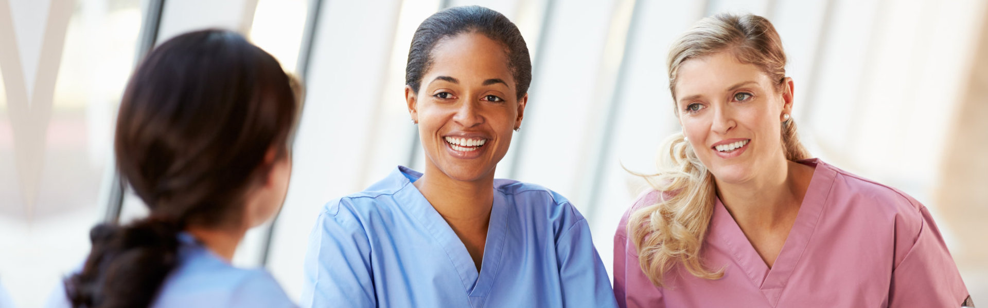 group of caregivers smiling